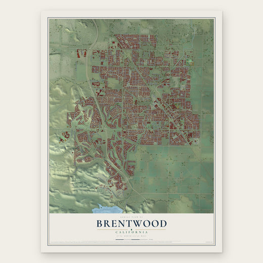 Brentwood, California map print, the full design
