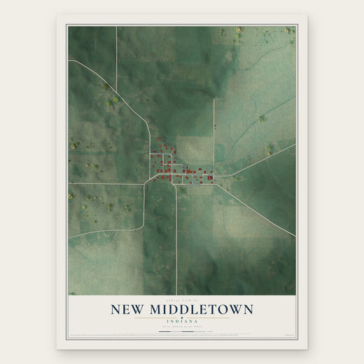 New Middletown, Indiana map print, the full design