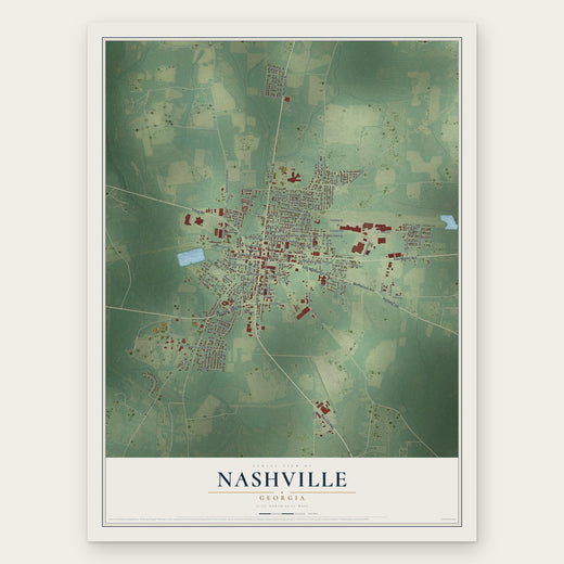 Nashville, Georgia map print, the full design