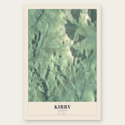 Kirby, Vermont map print, the full design