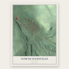 North Dansville, New York map print, the full design