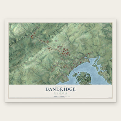 Dandridge, Tennessee map print, the full design