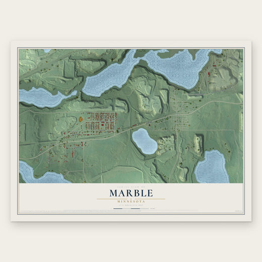 Marble, Minnesota map print, the full design