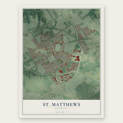 St. Matthews, Kentucky map print, the full design