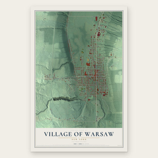 Village of Warsaw, New York map print, the full design