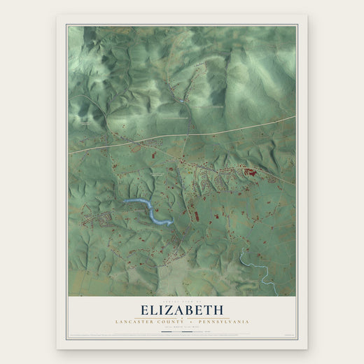 Elizabeth, Lancaster County, Pennsylvania map print, the full design