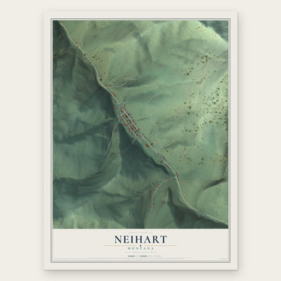 Neihart, Montana map print, the full design