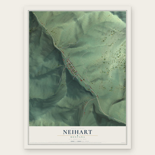 Neihart, Montana map print, the full design
