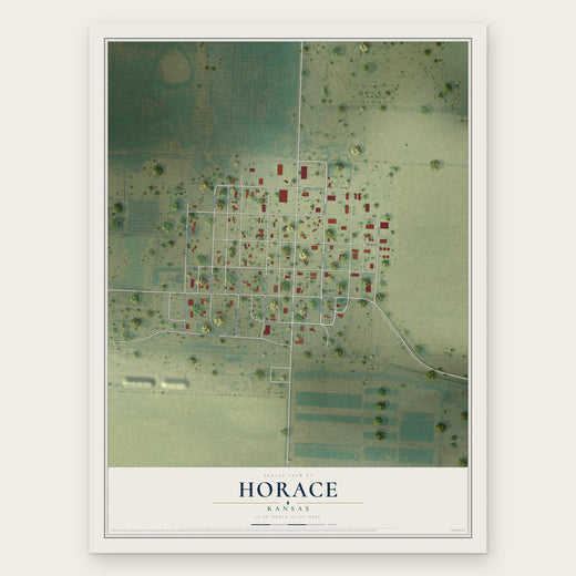 Horace, Kansas map print, the full design