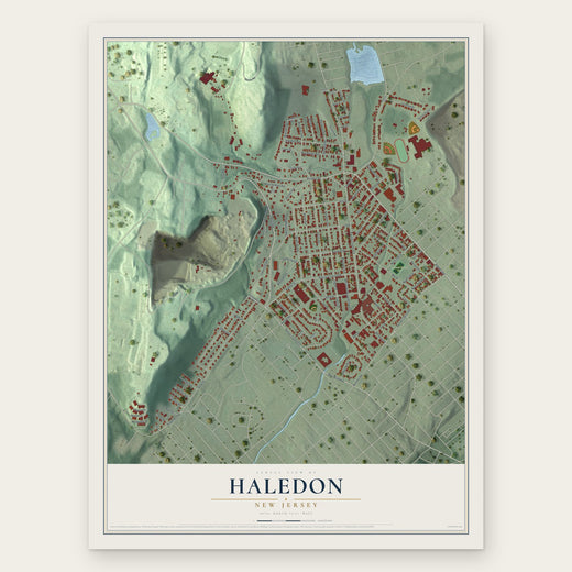 Haledon, New Jersey map print, the full design