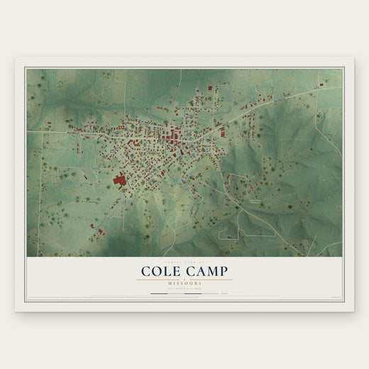 Cole Camp, Missouri map print, the full design