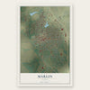 Marlin, Texas map print, the full design