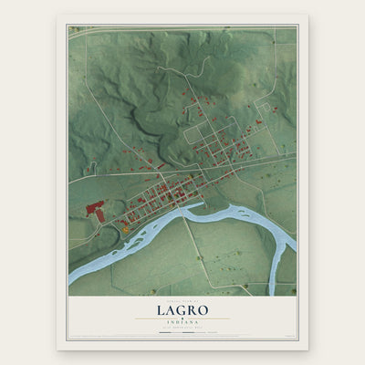 Lagro, Indiana map print, the full design