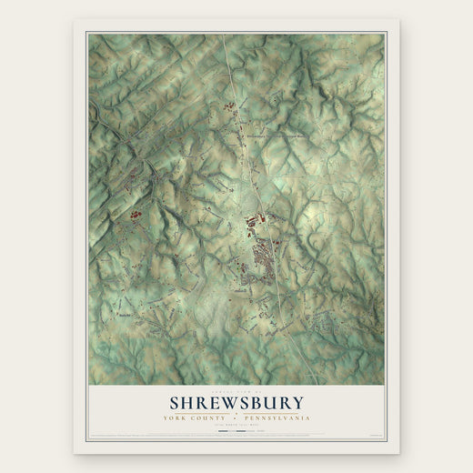 Shrewsbury, York County, Pennsylvania map print, the full design