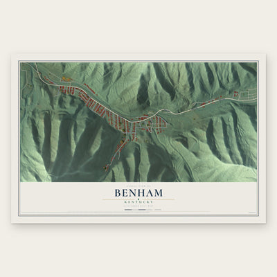 Benham, Kentucky map print, the full design