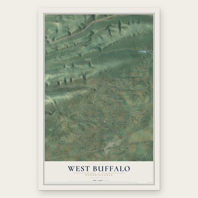 West Buffalo, Pennsylvania map print, the full design