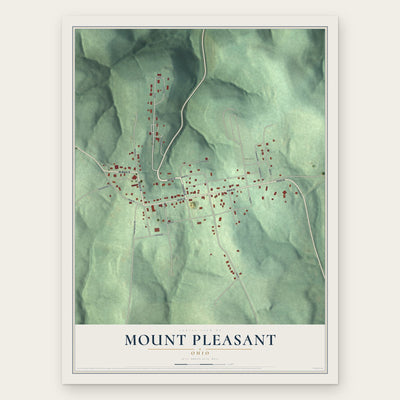 Mount Pleasant, Ohio map print, the full design