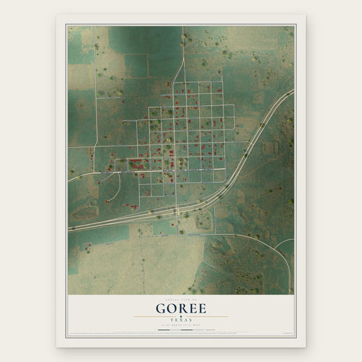 Goree, Texas map print, the full design