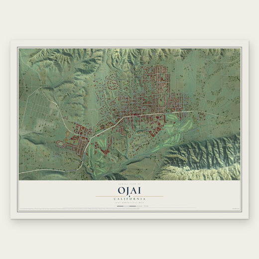 Ojai, California map print, the full design
