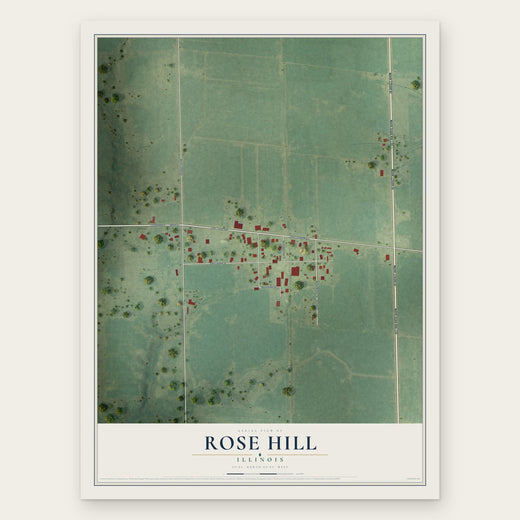 Rose Hill, Illinois map print, the full design
