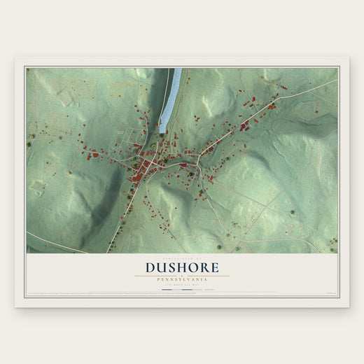 Dushore, Pennsylvania map print, the full design