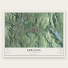 Lebanon, New Hampshire map print, the full design