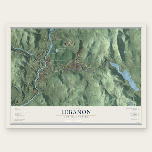 Lebanon, New Hampshire map print, the full design