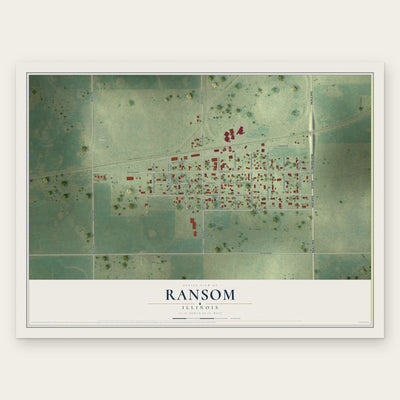 Ransom, Illinois map print, the full design