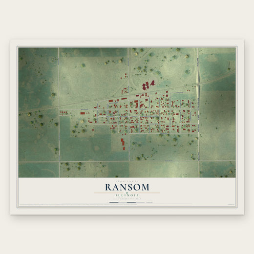 Ransom, Illinois map print, the full design