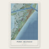 Port Aransas, Texas map print, the full design