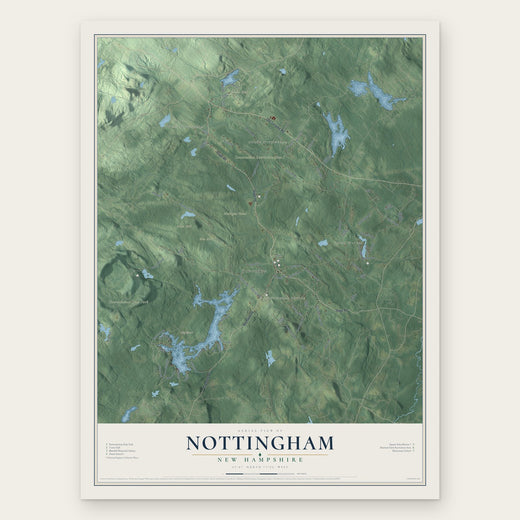 Nottingham, New Hampshire map print, the full design