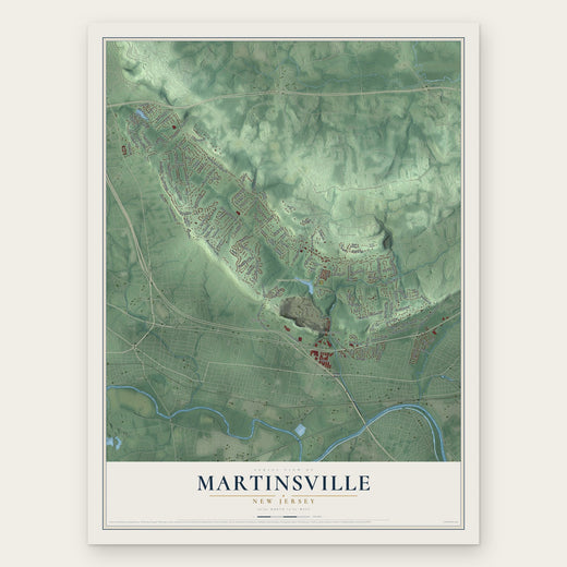 Martinsville, New Jersey map print, the full design