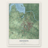 Denison, Texas map print, the full design