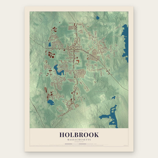 Holbrook, Massachusetts map print, the full design