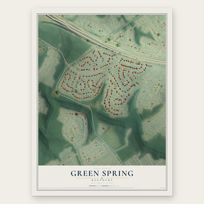 Green Spring, Kentucky map print, the full design