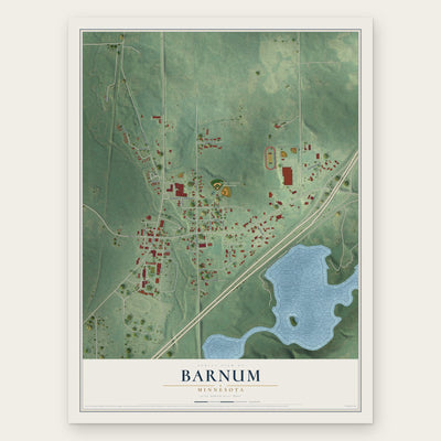 Barnum, Minnesota map print, the full design