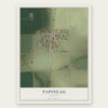 Papineau, Illinois map print, the full design