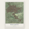 West Covina, California map print, the full design