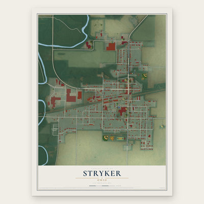 Stryker, Ohio map print, the full design