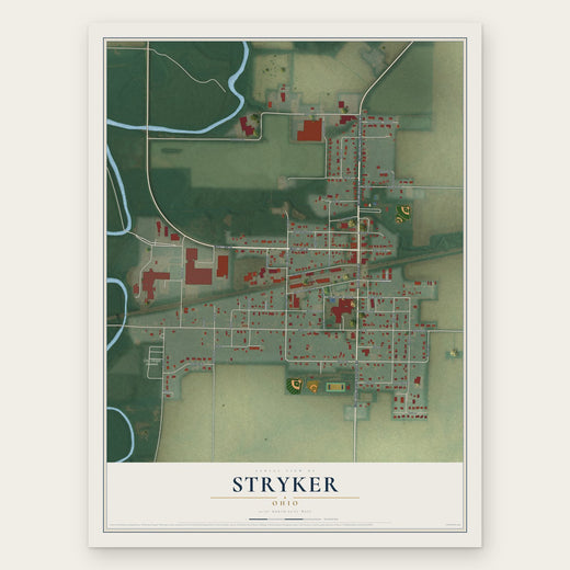 Stryker, Ohio map print, the full design