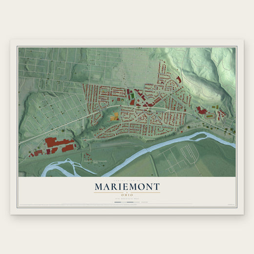 Mariemont, Ohio map print, the full design