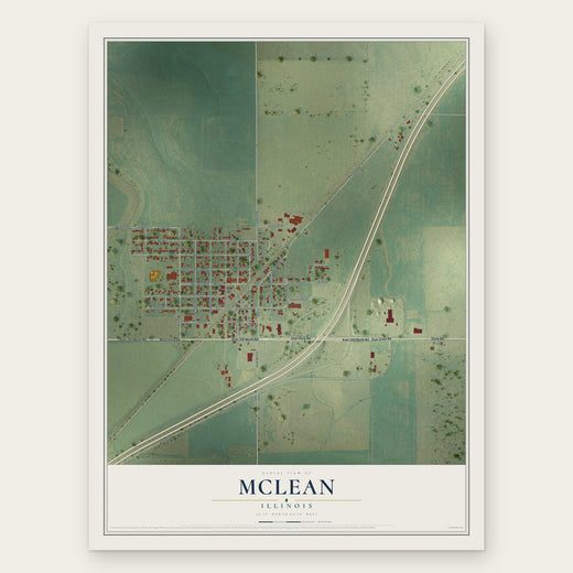 McLean, Illinois map print, the full design