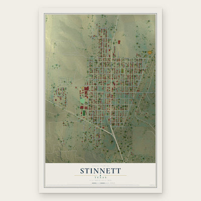Stinnett, Texas map print, the full design