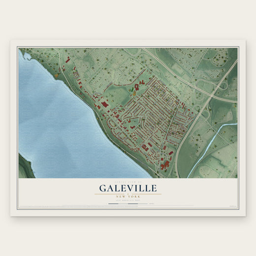 Galeville, New York map print, the full design