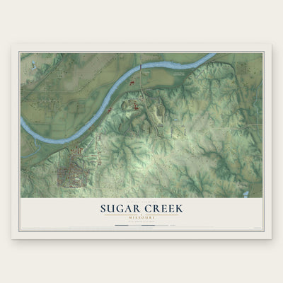 Sugar Creek, Missouri map print, the full design