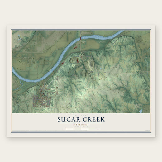 Sugar Creek, Missouri map print, the full design