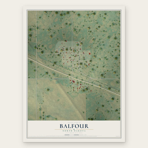 Balfour, North Dakota map print, the full design