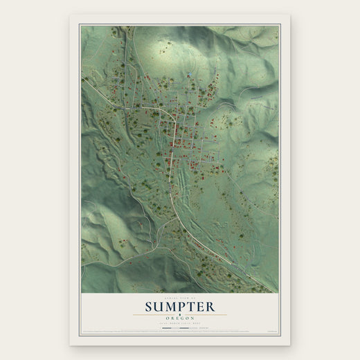 Sumpter, Oregon map print, the full design