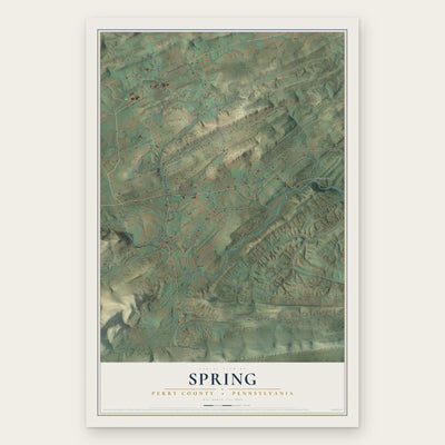 Spring, Perry County, Pennsylvania map print, the full design