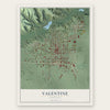 Valentine, Nebraska map print, the full design